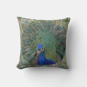 Visage de paon avec Coussin de plumes