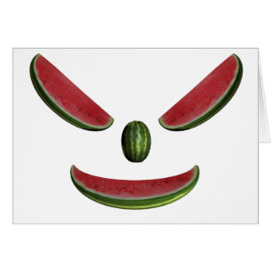 Visage de pastèque souriant