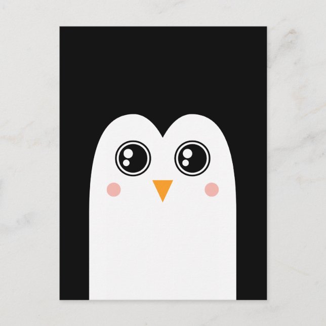 Visage de pingouin avec carte postale Big Eyes (Devant)