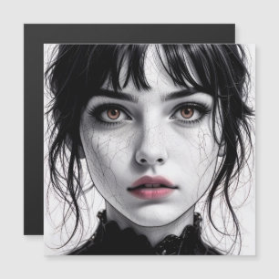 Visage de porcelaine regard d'âme fêlée. 