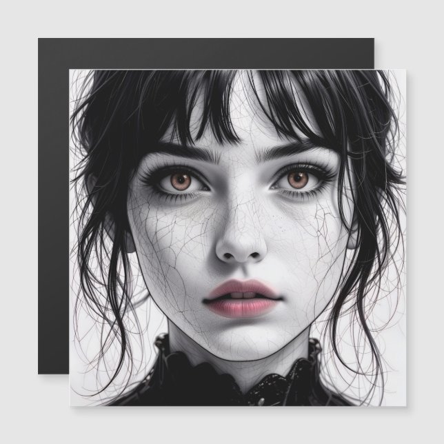 Visage de porcelaine regard d'âme fêlée.  (Devant / Derrière)