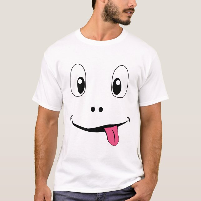 Visage de Smiley Drôle – T-shirt Mignon avec Langu (Devant)