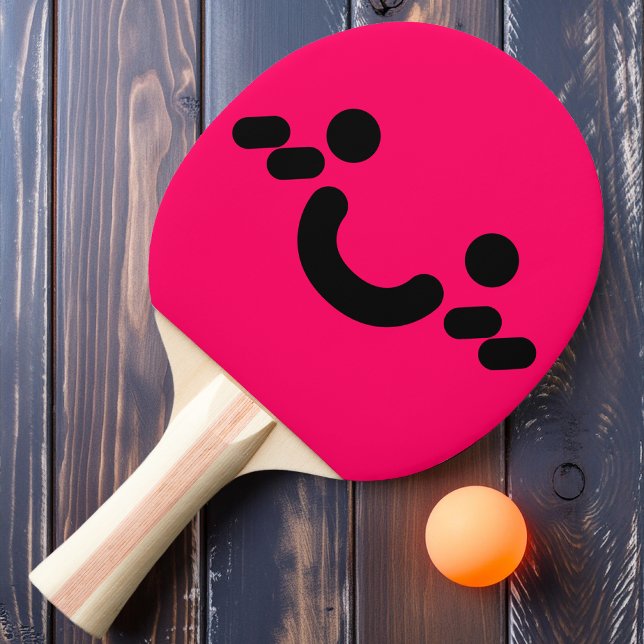 Visage de Sourire Mignon Raquette de Ping Pong Ros (Créateur téléchargé)