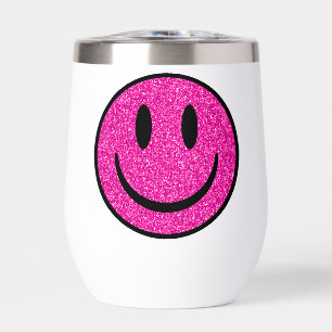Visage de sourire rose Parties scintillant