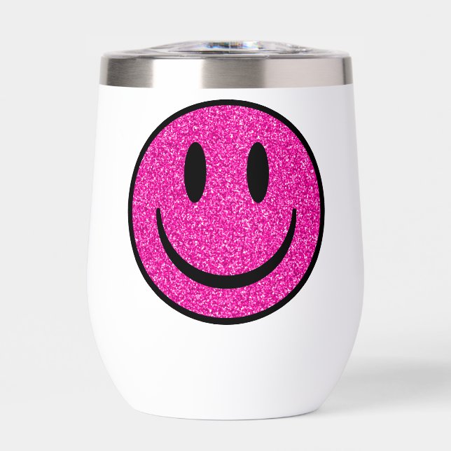 Visage de sourire rose Parties scintillant (Avant)