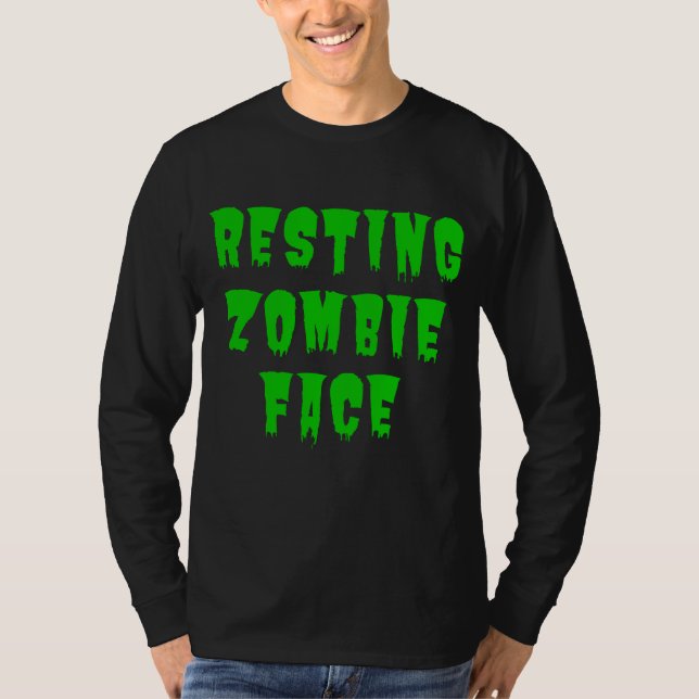 Visage de Zombie au Repos - T-Shirt drôle d'Hallow (Devant)