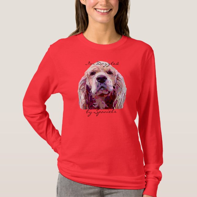 Visage d'épagneul dans le T-shirt de couleurs (Devant)