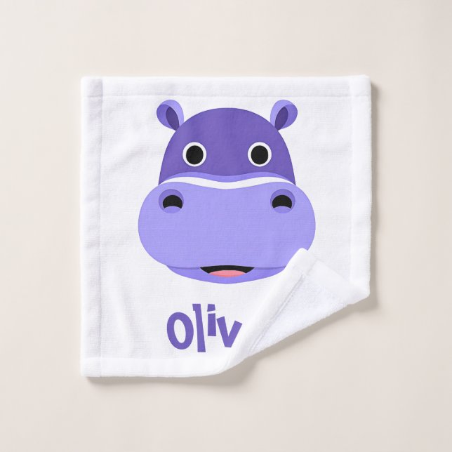 Visage d'Hippopotame Heureux (Gant de toilette)