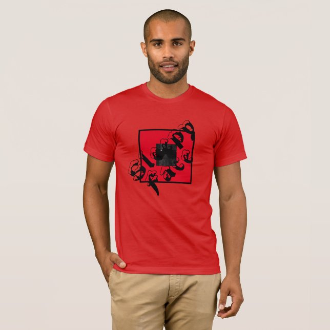 Visage doré : T-shirt à col rouge (Devant entier)