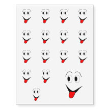 Visage drôle - noir et rouge