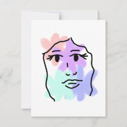 Visage et fleurs abstrait (couleurs pâles)