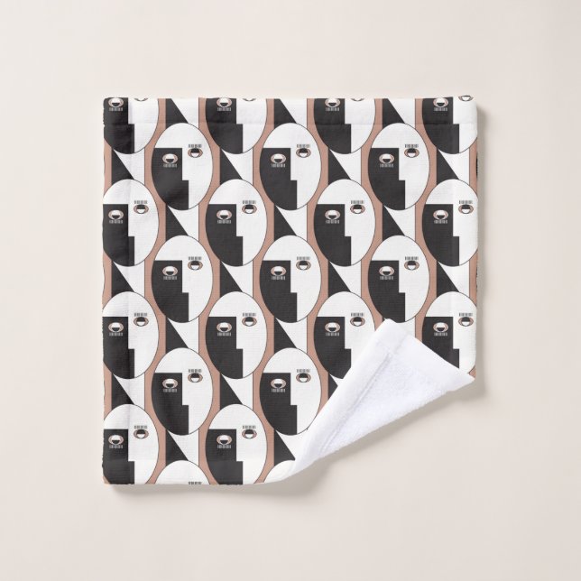 Visage et yeux géométriques sans couture motif (Gant de toilette)
