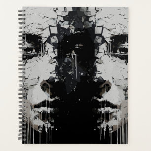 Visage fragmenté : Expression abstraite sombre