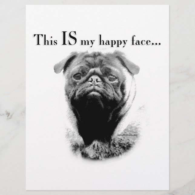 Visage heureux de Pug (Devant)