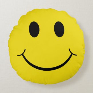 Coussin décoratif rond Smiley
