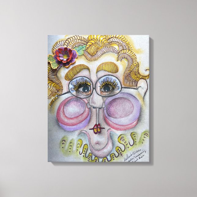 Visage lunaire sur toile (Recto)
