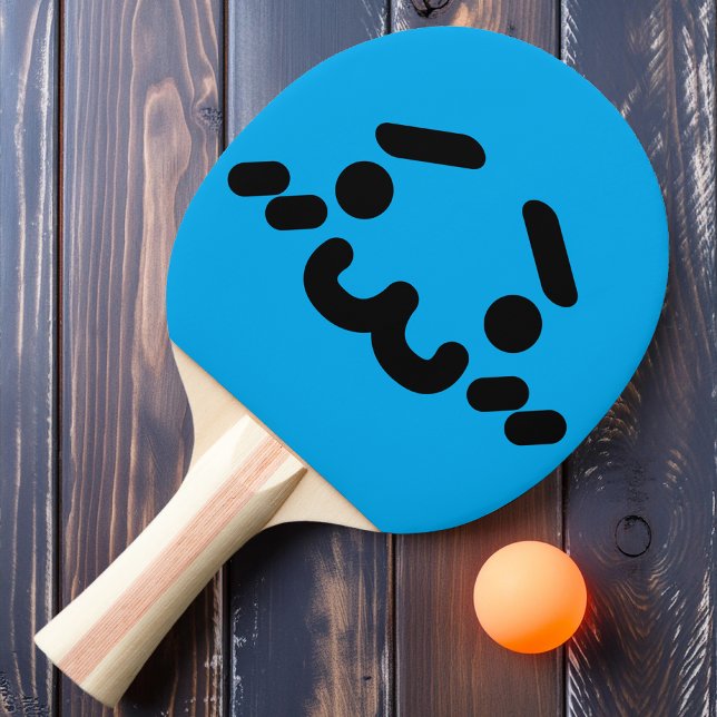 Visage Mignon Gênant Raquette de Ping Pong Bleue (Créateur téléchargé)