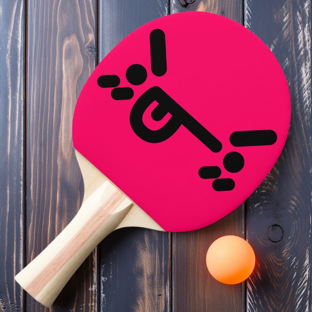 Visage Rose Furieux Raquette de Ping Pong (Créateur téléchargé)