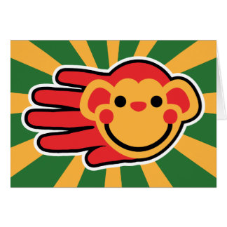 Visage rouge heureux de singe