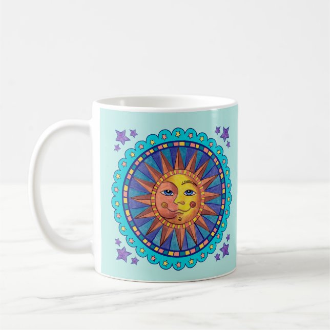 Visage Soleil Lune Tasse (Gauche)