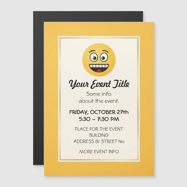 Visage souriant avec bouche ouverte (Devant / Derrière)