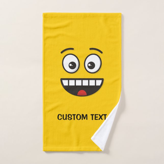 Visage souriant avec bouche ouverte (Serviette à main)