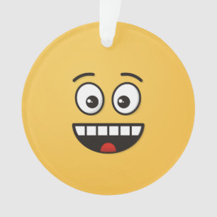 Visage souriant avec ornement à bouche ouverte