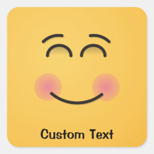 Visage souriant avec Sticker Carré des yeux souri