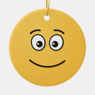 Visage souriant avec yeux ouverts ornement céramiq