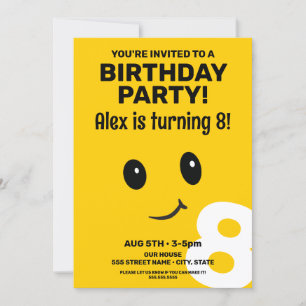 Visage souriant mignon Invitation Anniversaire
