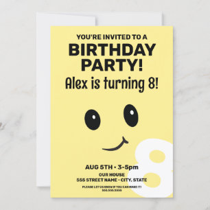 Visage souriant mignon Invitation Anniversaire