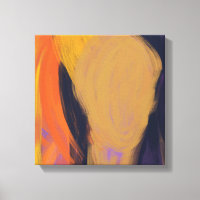Visage - Toile d'art Abstrait violet et orange