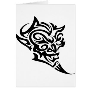 Visage tribal Satan de diable de tatouage