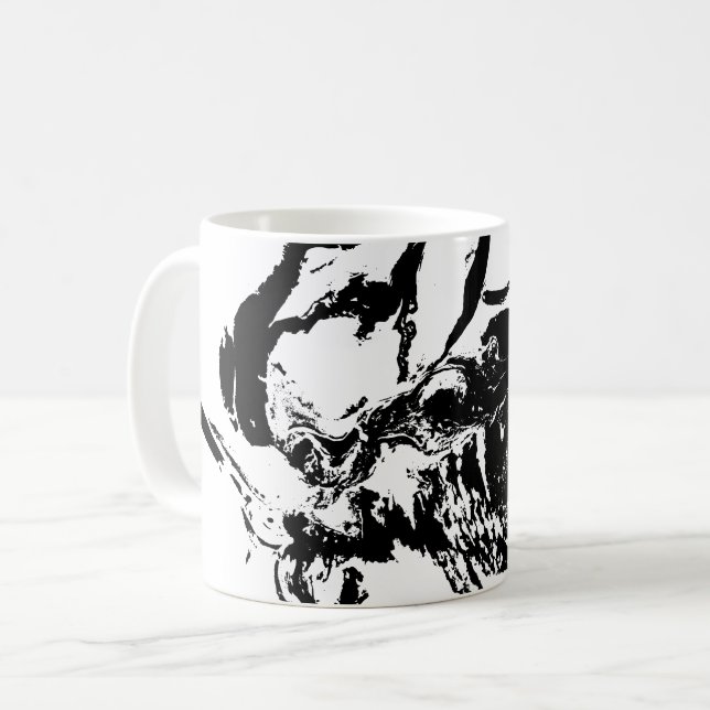 Visages Abstraits Faces Faciale Art Mug (Devant gauche)