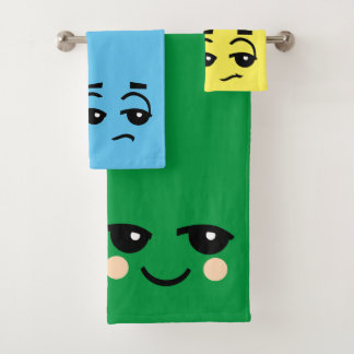 VISAGES CUBES PRIMAIRES COLORÉS JEU DE SERVIETTES