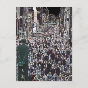 Visages dans la foule Glasgow Scotland Carte posta