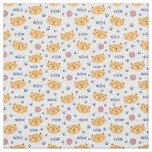 Visages de chat avec os de poisson coudre tissu po