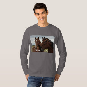 Visages de cheval sur T-shirt de base de la