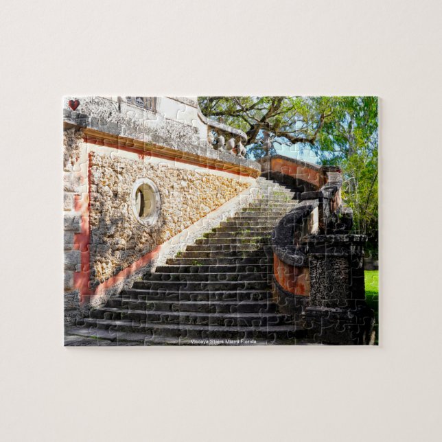 Viscaya Stairs Miami Floride Jigsaw Puzzle (Horizontal)