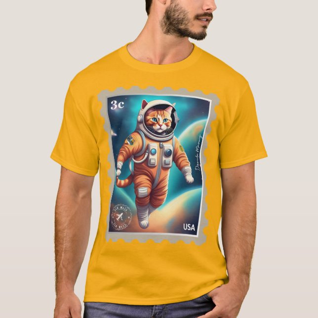 Visez l'astronaute T-shirt kitty lune (Devant)