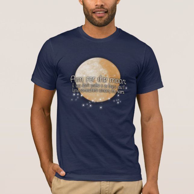 Visez le t-shirt noir de la lune (Devant)