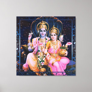 Vishnu & Lakshmi - Toile enrobée
