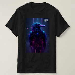 : VISHNX Néon T-Shirt Corbeau Cosmique