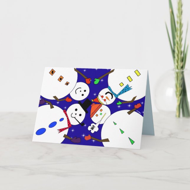Vision de la carte de voeux de Noël des Snowmen (Devant)
