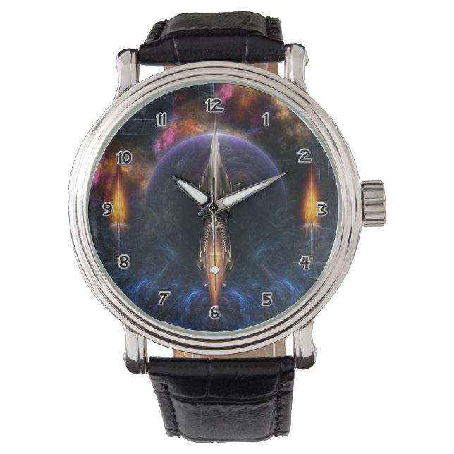 Vision De L'Art Fractal En Vol Montre À Poignets (devant)