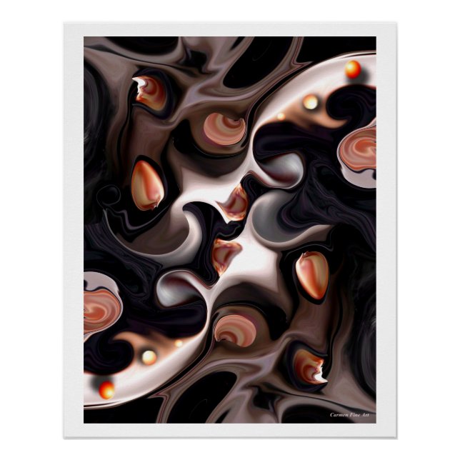 "Vision de l'exclusion bleue", Poster brillant (Devant)