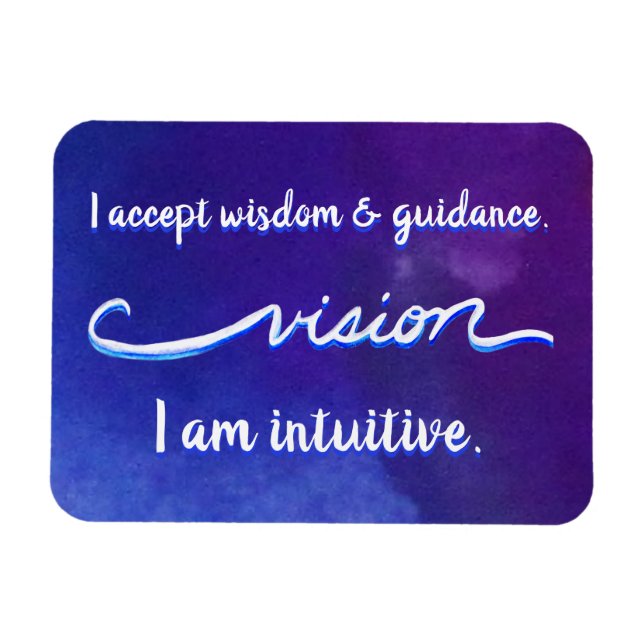 "Vision" Indigo Oeil Chakra Mots Inspirants Magnet (Horizontal)