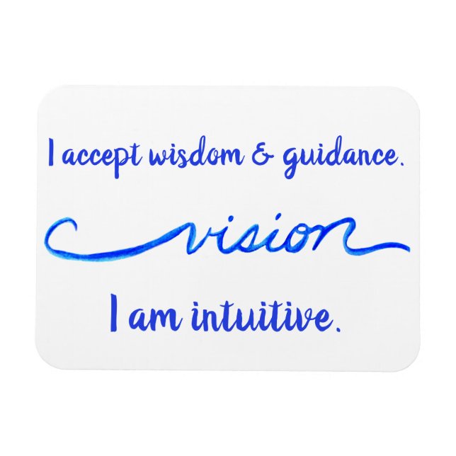 "Vision" Indigo Oeil Chakra Mots Inspirants Magnet (Horizontal)