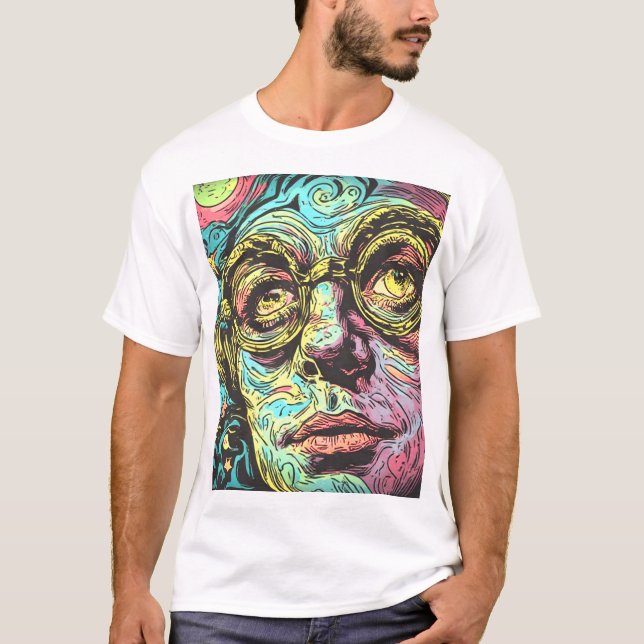 Visionnaire néon : T-Shirt Psychedelique Pop Art T (Devant)