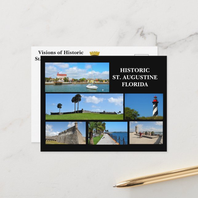 Visions de St Augustine, Florida Carte postale de  (Devant/Arrière en situation)